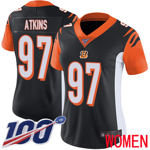 Cincinnati Bengals Limited Black Women Geno Atkins Home Jersey NFL Footballl 97 100th Season Vapor Untouchable